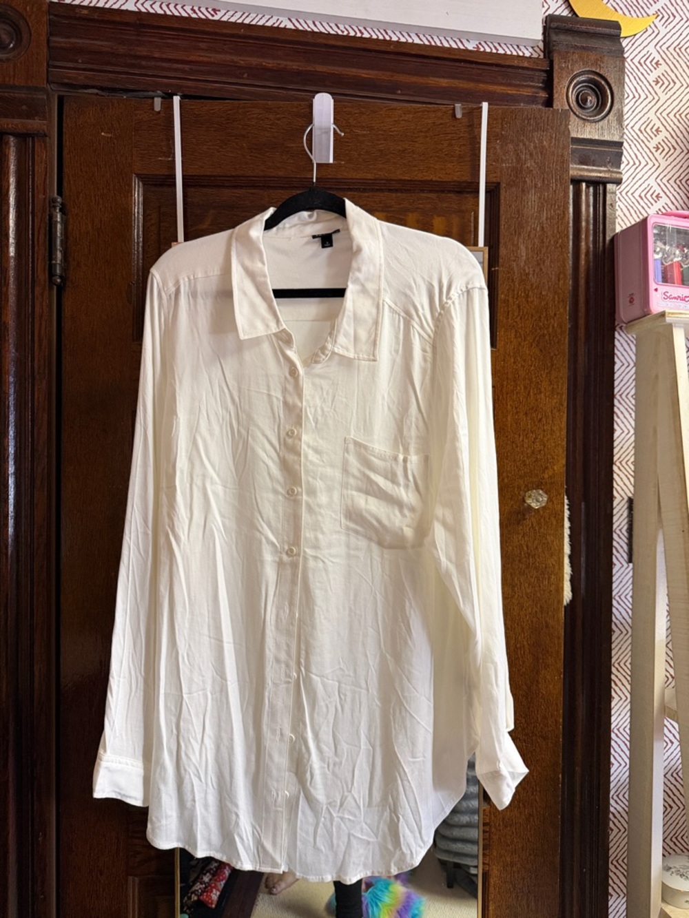 Torrid Cream Button-Up Top with Black Label